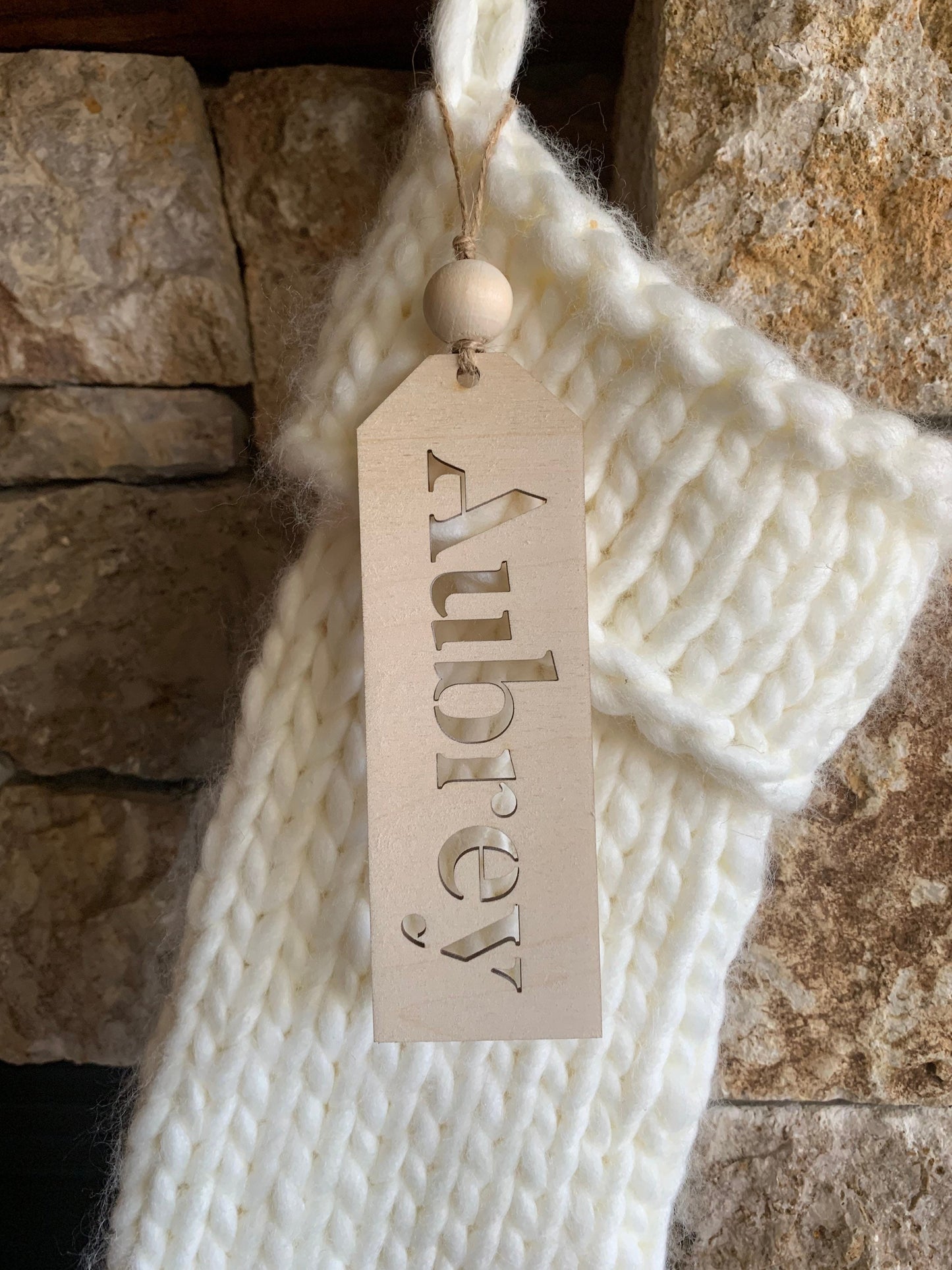 Stocking Name Tag, Custom Engraved Tag