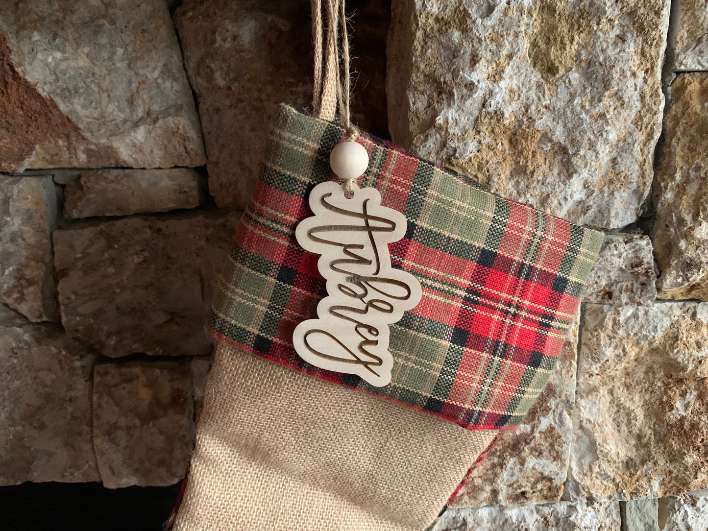 Stocking Name Tag, Custom Engraved Tag