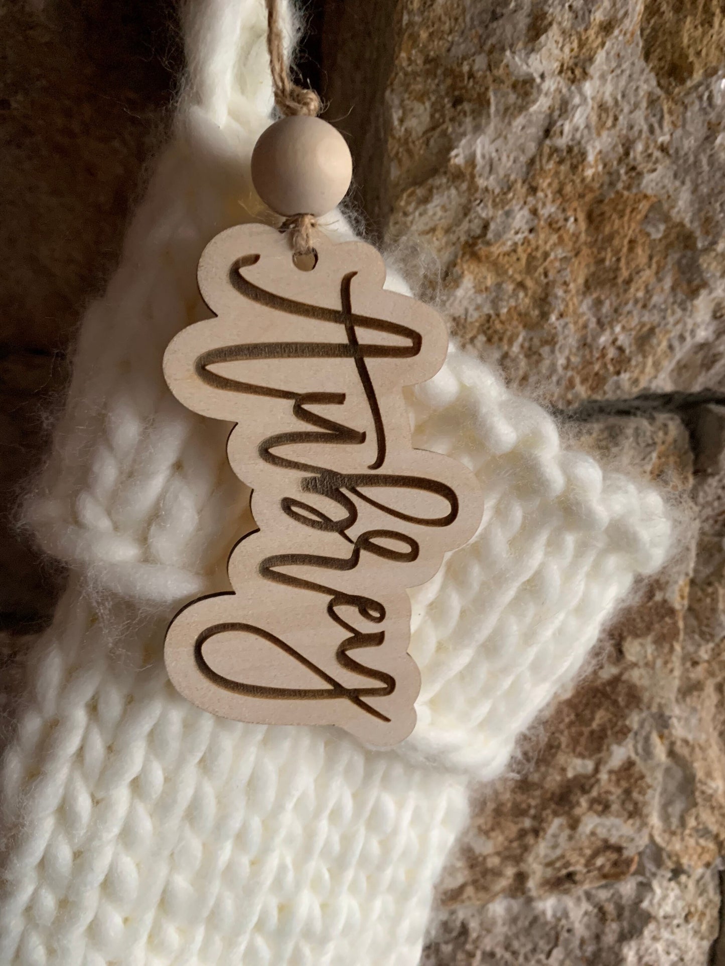 Stocking Name Tag, Custom Engraved Tag