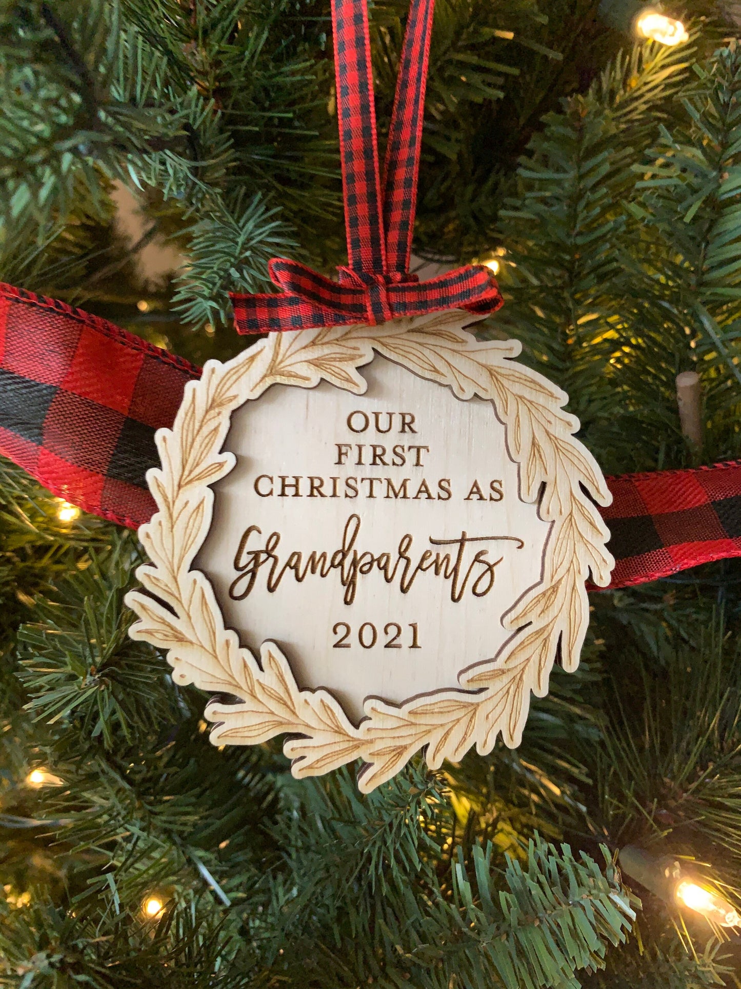 Custom Engraved First Christmas as Parents Ornament