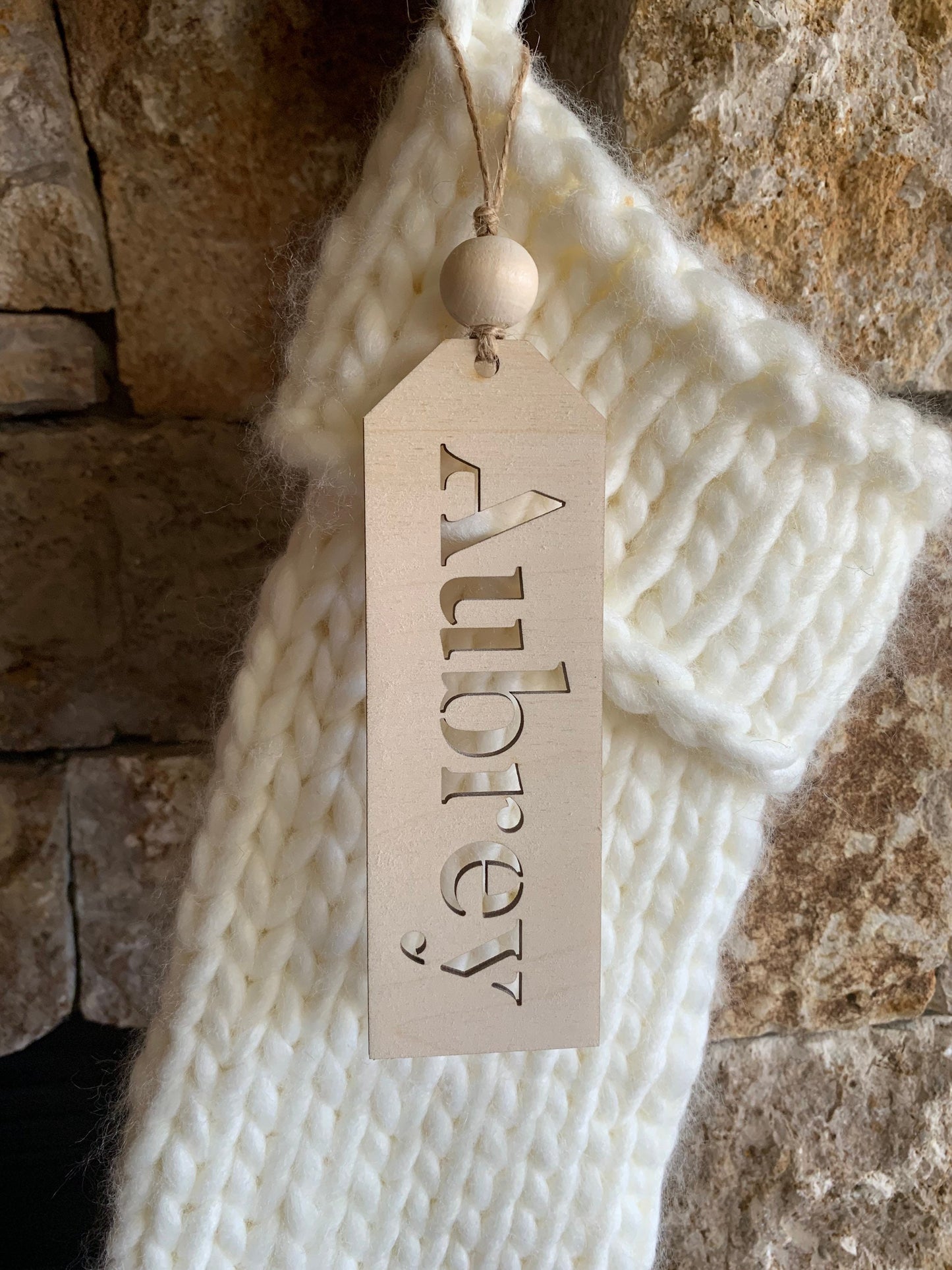 Stocking Name Tag, Custom Engraved Tag