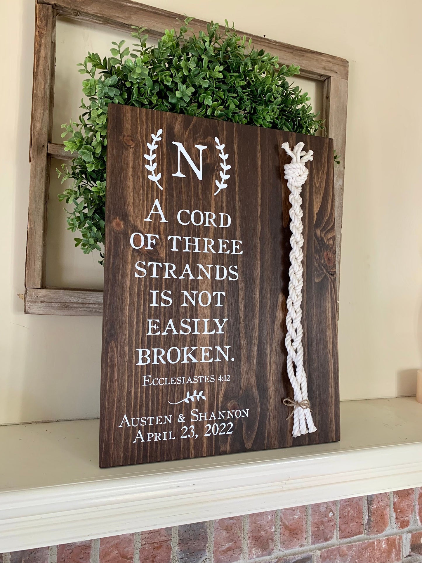 Christian Wedding Gift, 3 White Cords, A Cord of Three Strands is Not Easily Broken