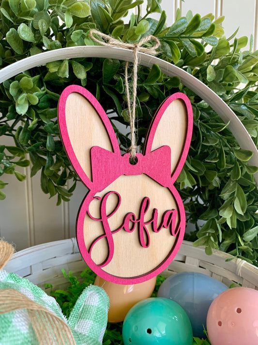 Large Personalized Easter Basket Tag, Custom Colors, Custom Name Tag