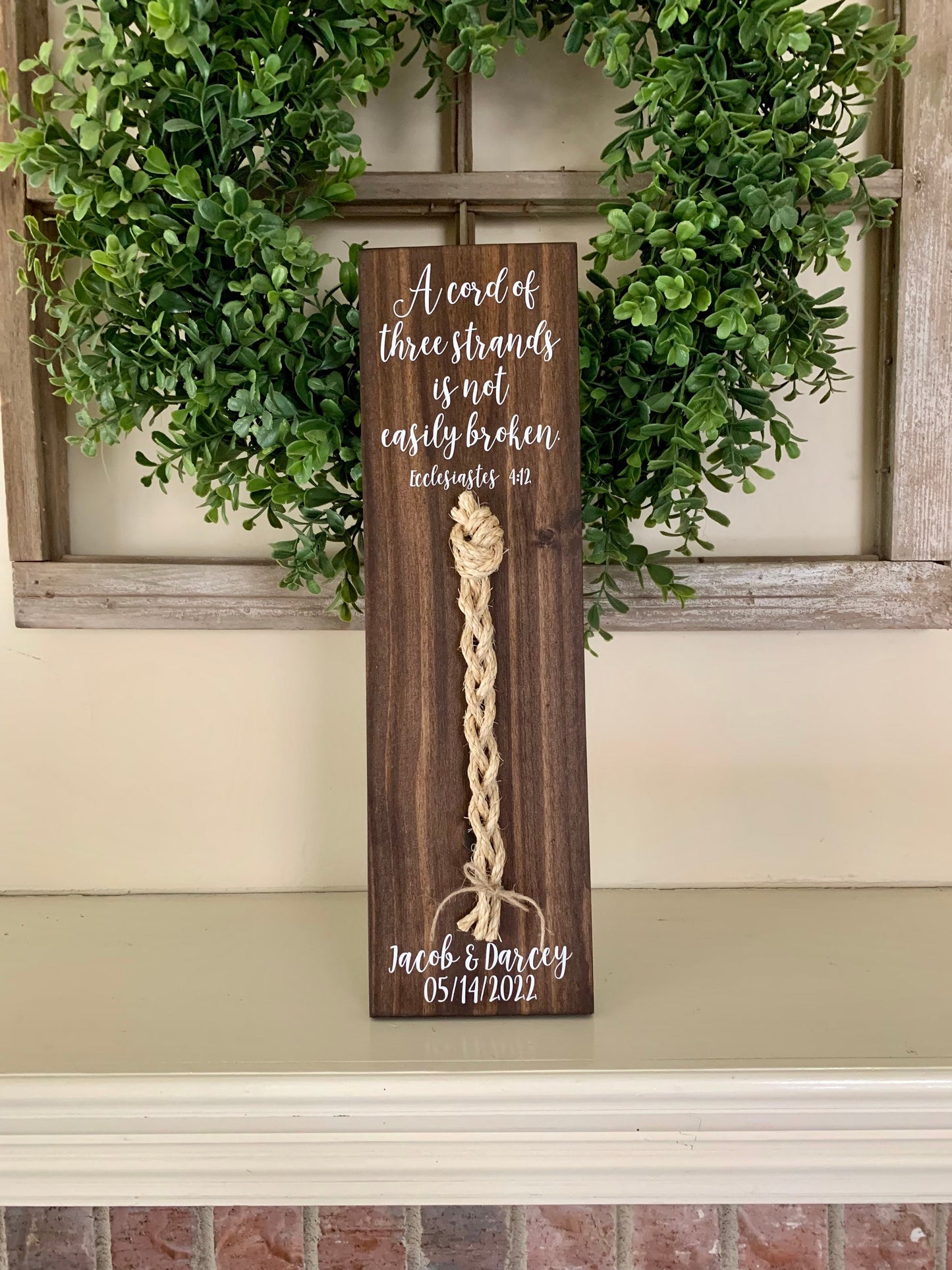 A Cord Of Three Strands Wedding Sign, Unity Ceremony Sign