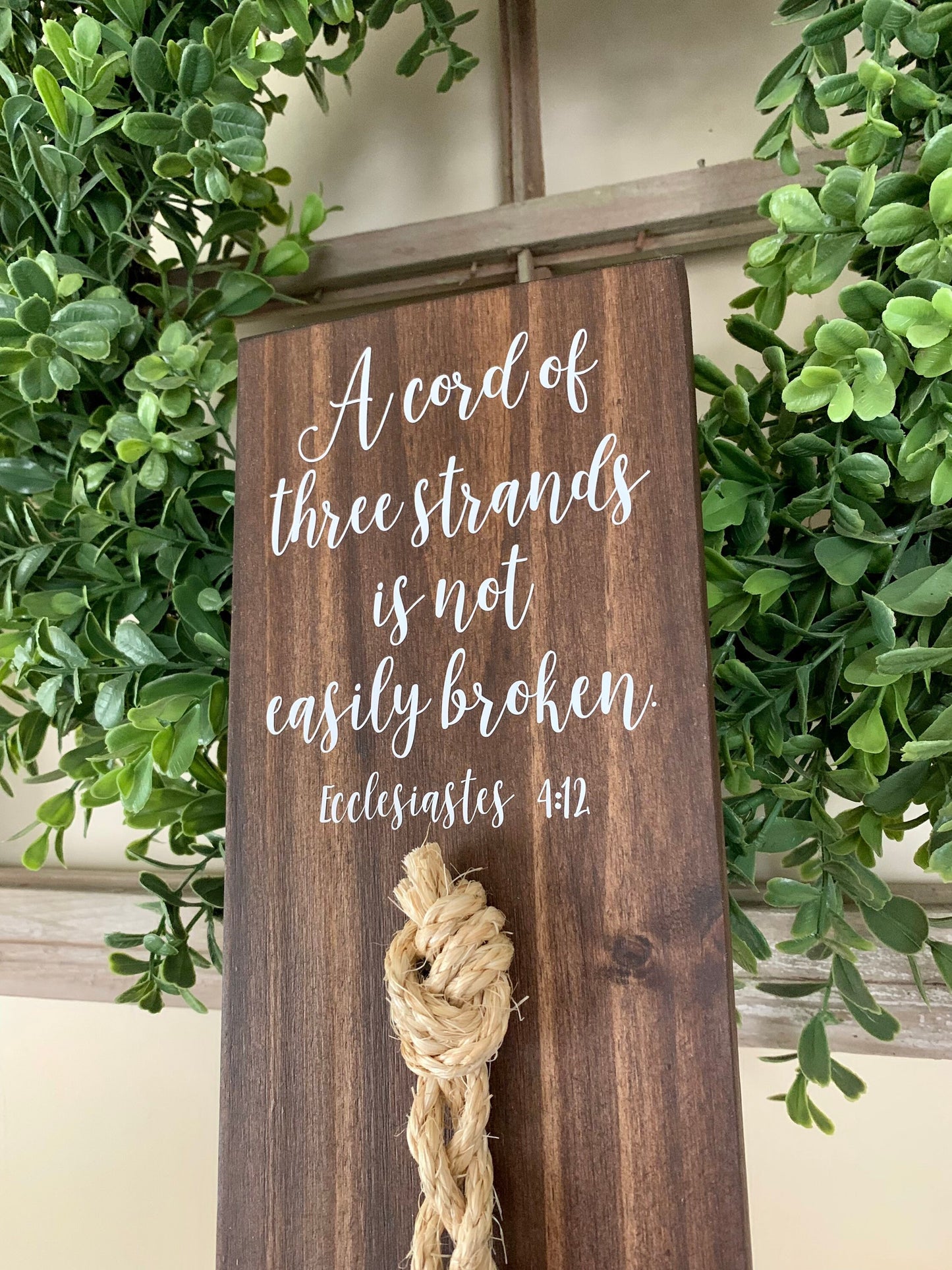 A Cord Of Three Strands Wedding Sign, Unity Ceremony Sign