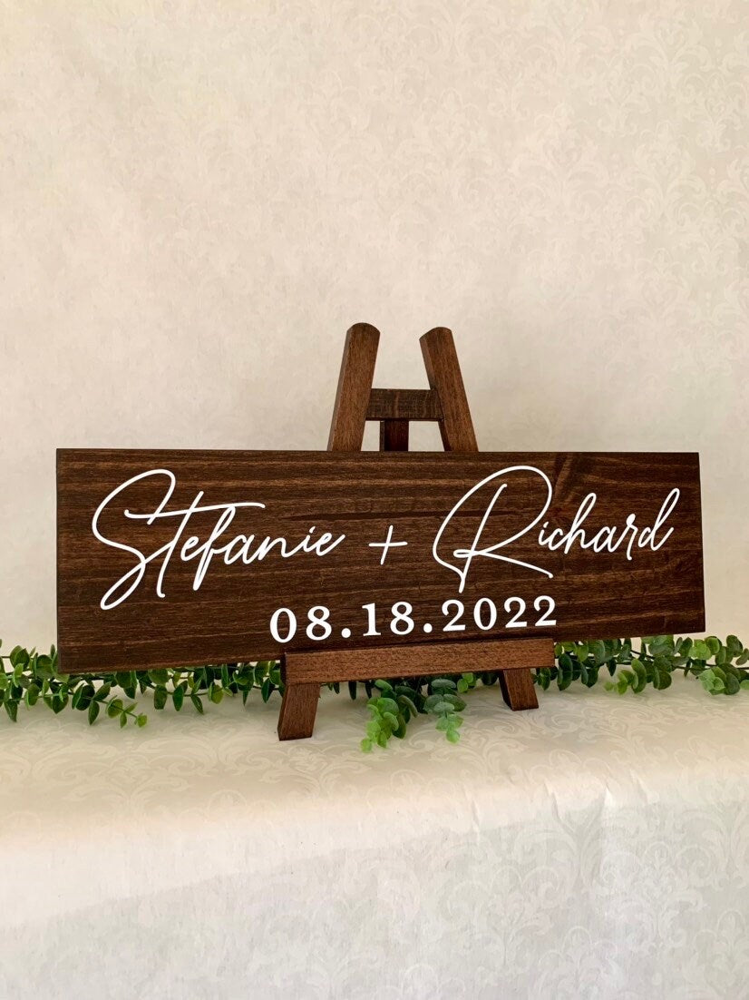 Save the Date Sign, Wedding Announcement Sign, Engagement Photo Prop, Rustic Wedding Decor