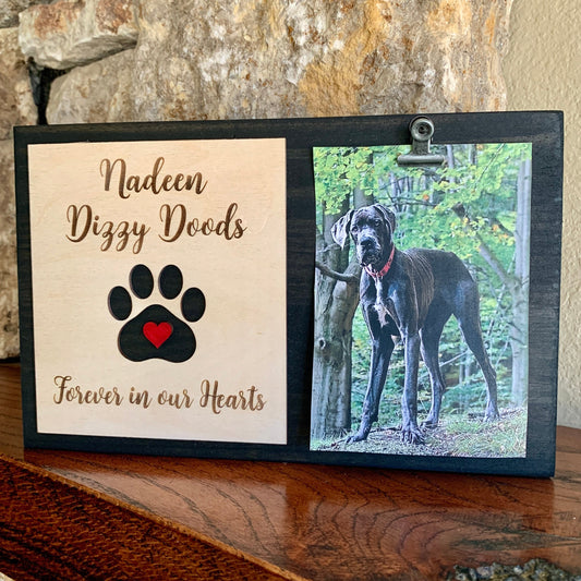 Custom Engraved Pet Memorial Sign, Photo Holder