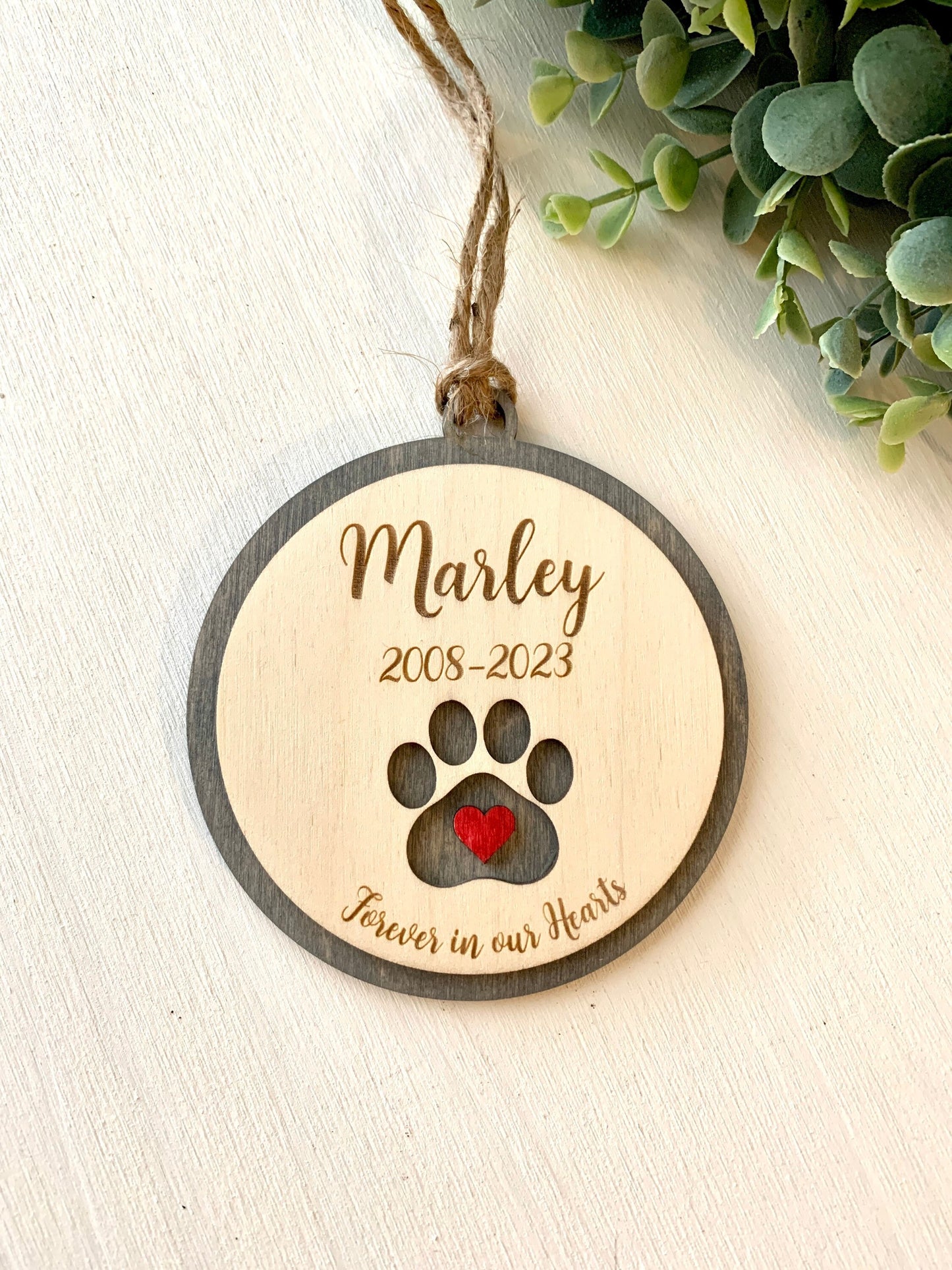 Custom Engraved Pet Memorial Ornament