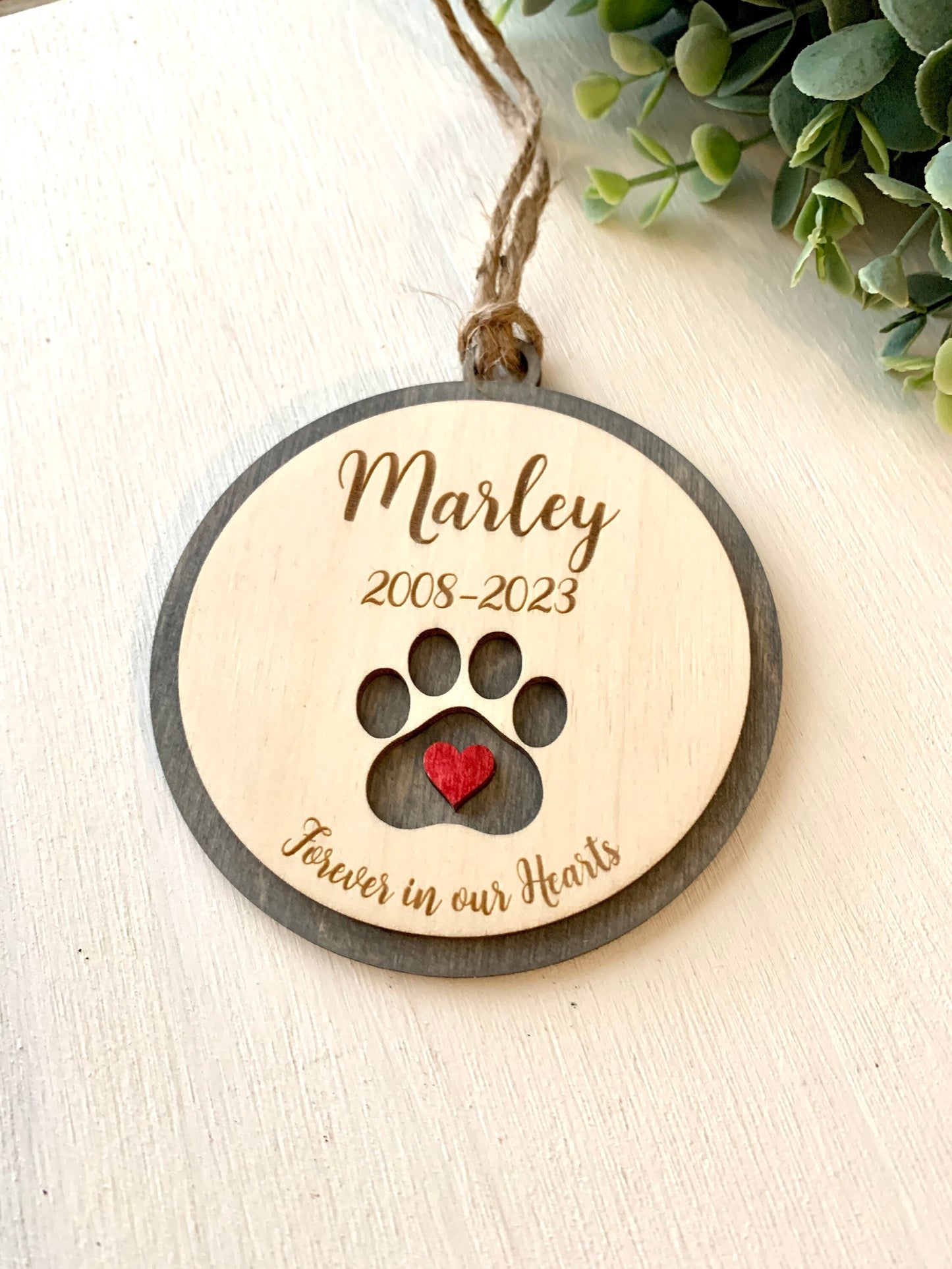 Custom Engraved Pet Memorial Ornament