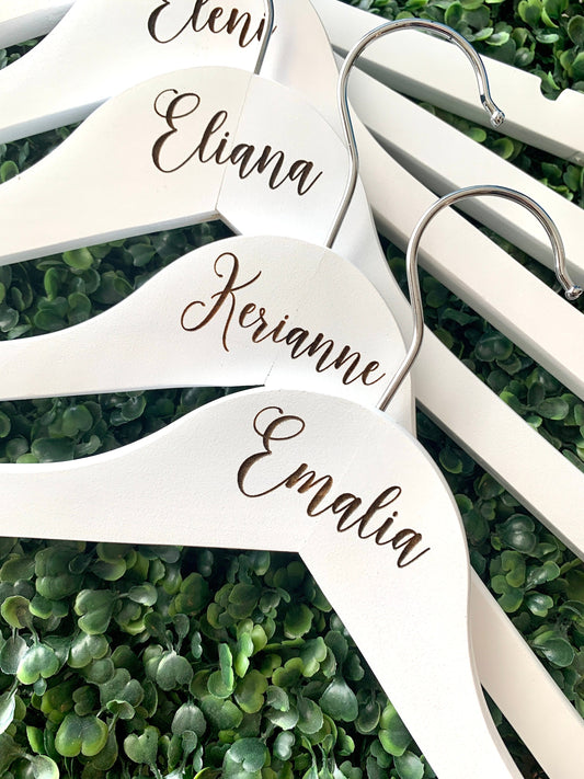 Custom Engraved Wedding Hangers, Bridal Party Hangers