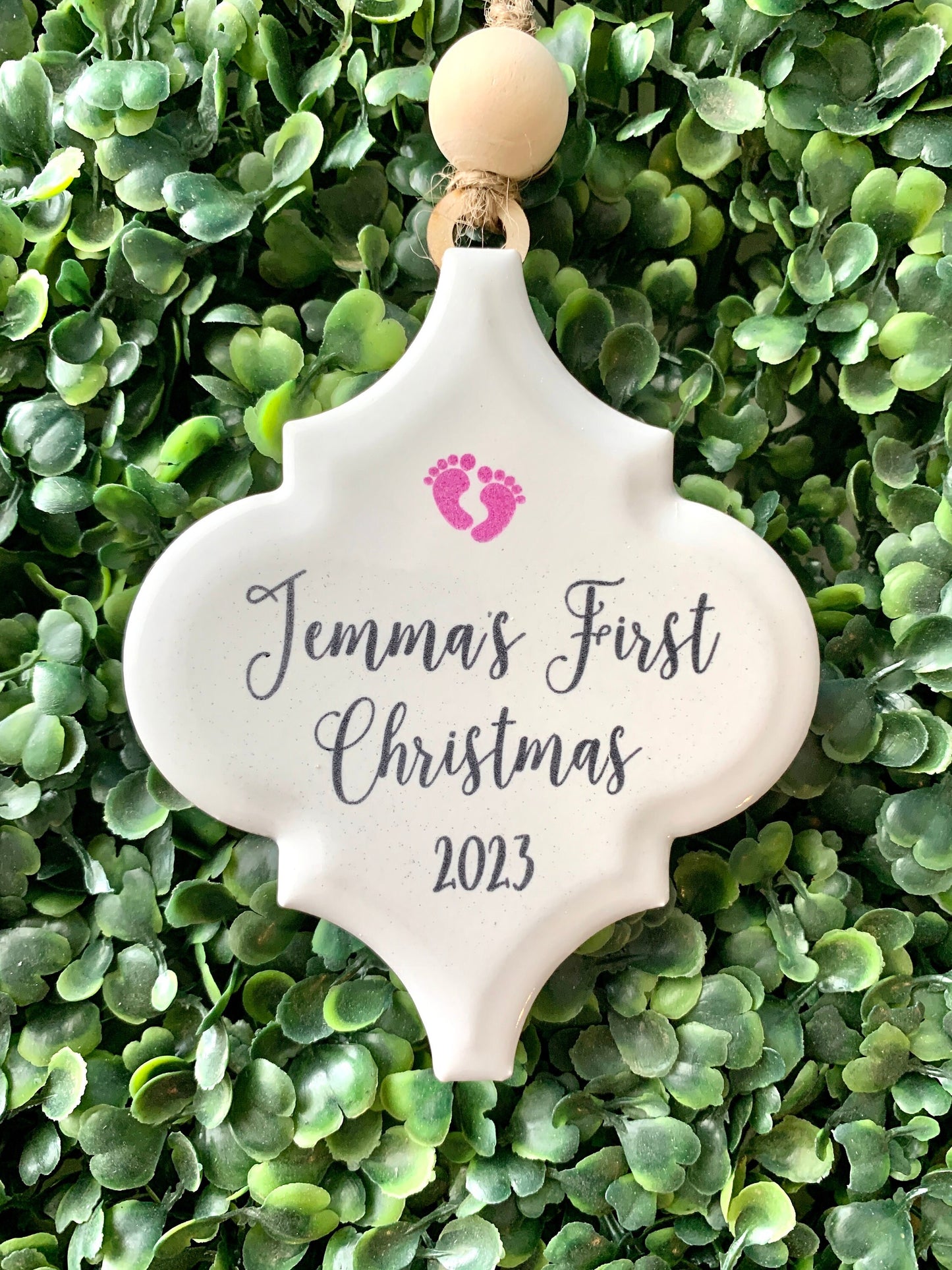 Baby's First Christmas Ornament  |  Porcelain Ornament