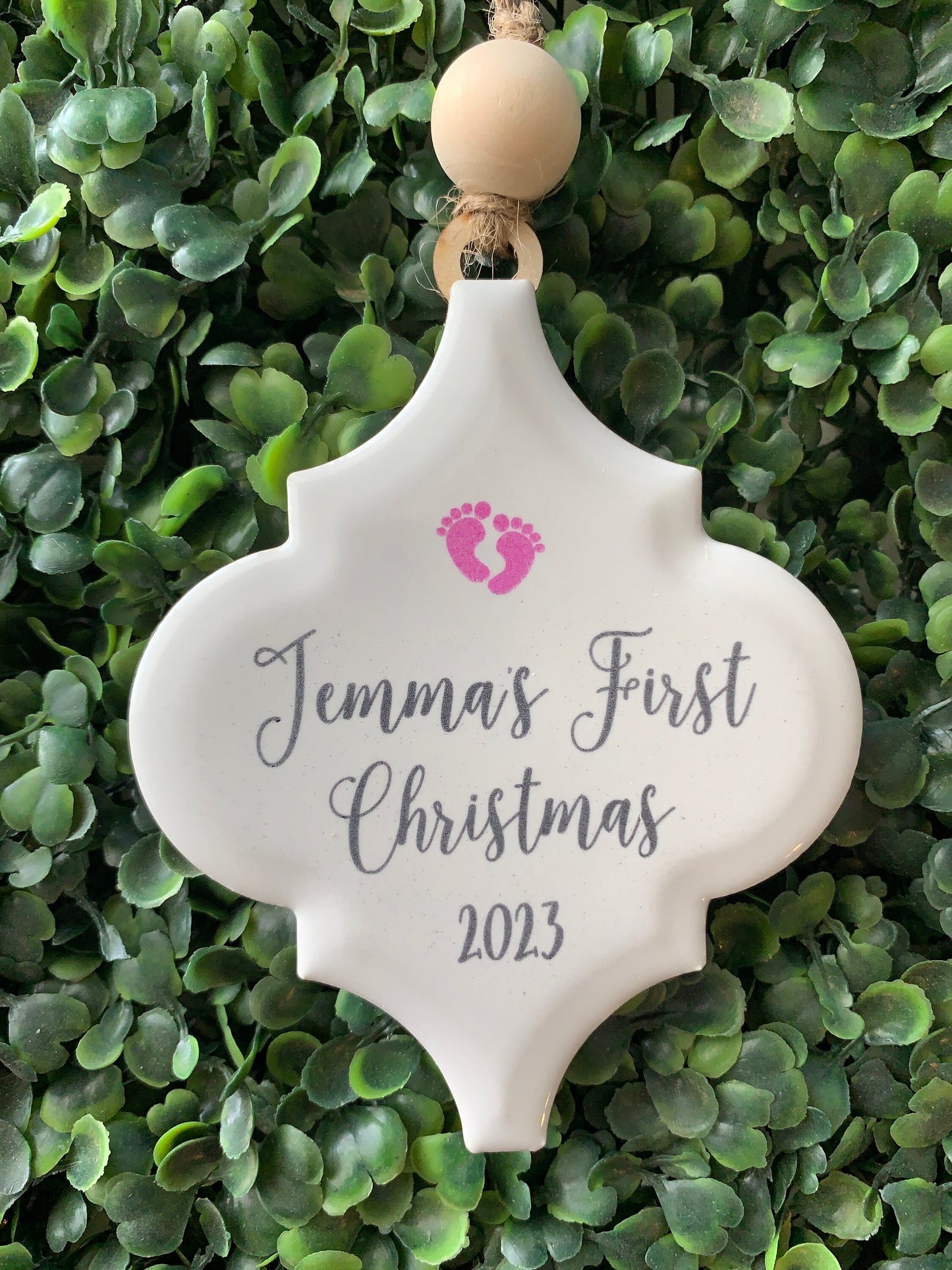 Baby's First Christmas Ornament  |  Porcelain Ornament