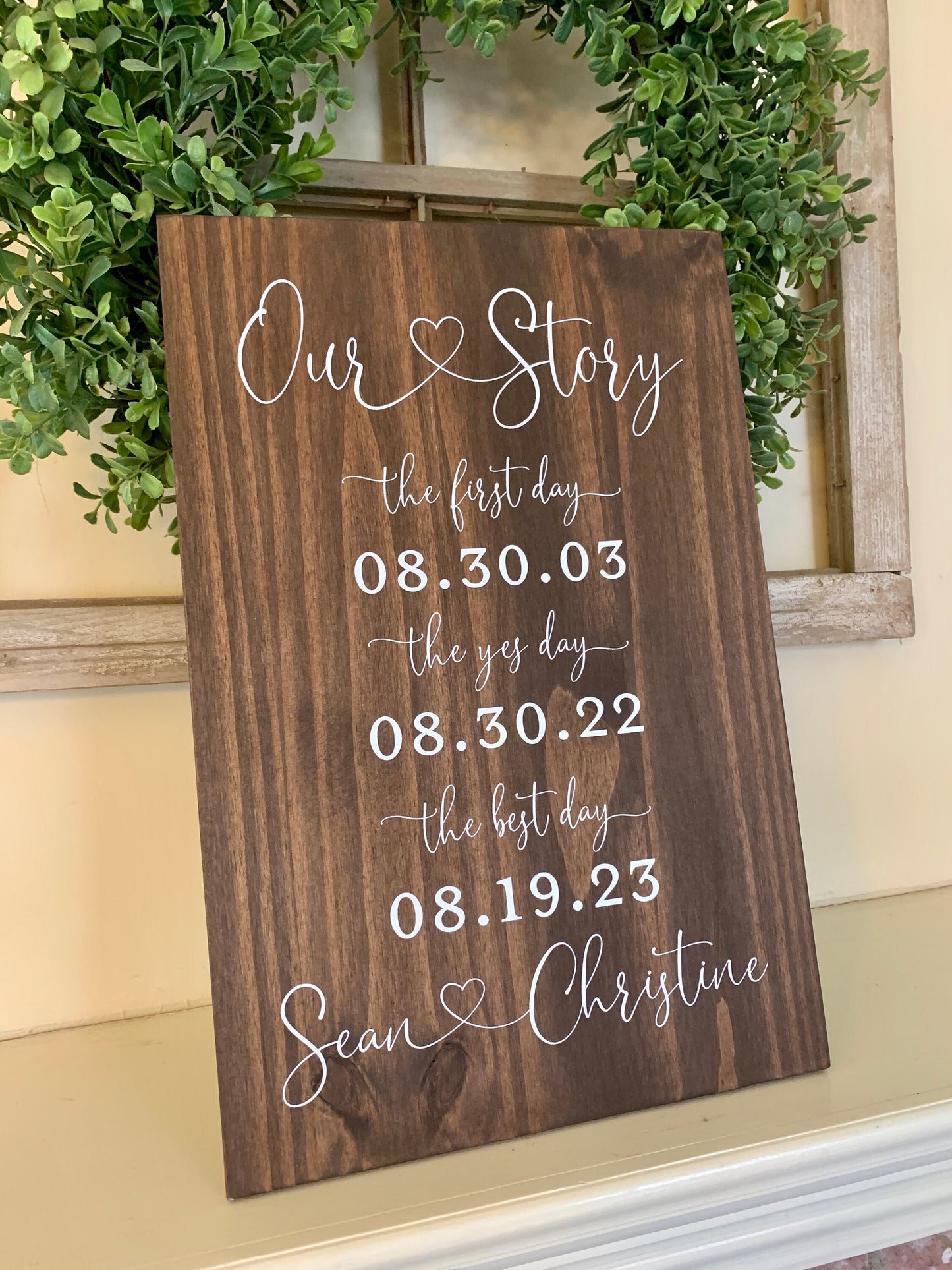 First Day Best Day Yes Day Sign, Bridal Shower Gift, Wedding Keepsake