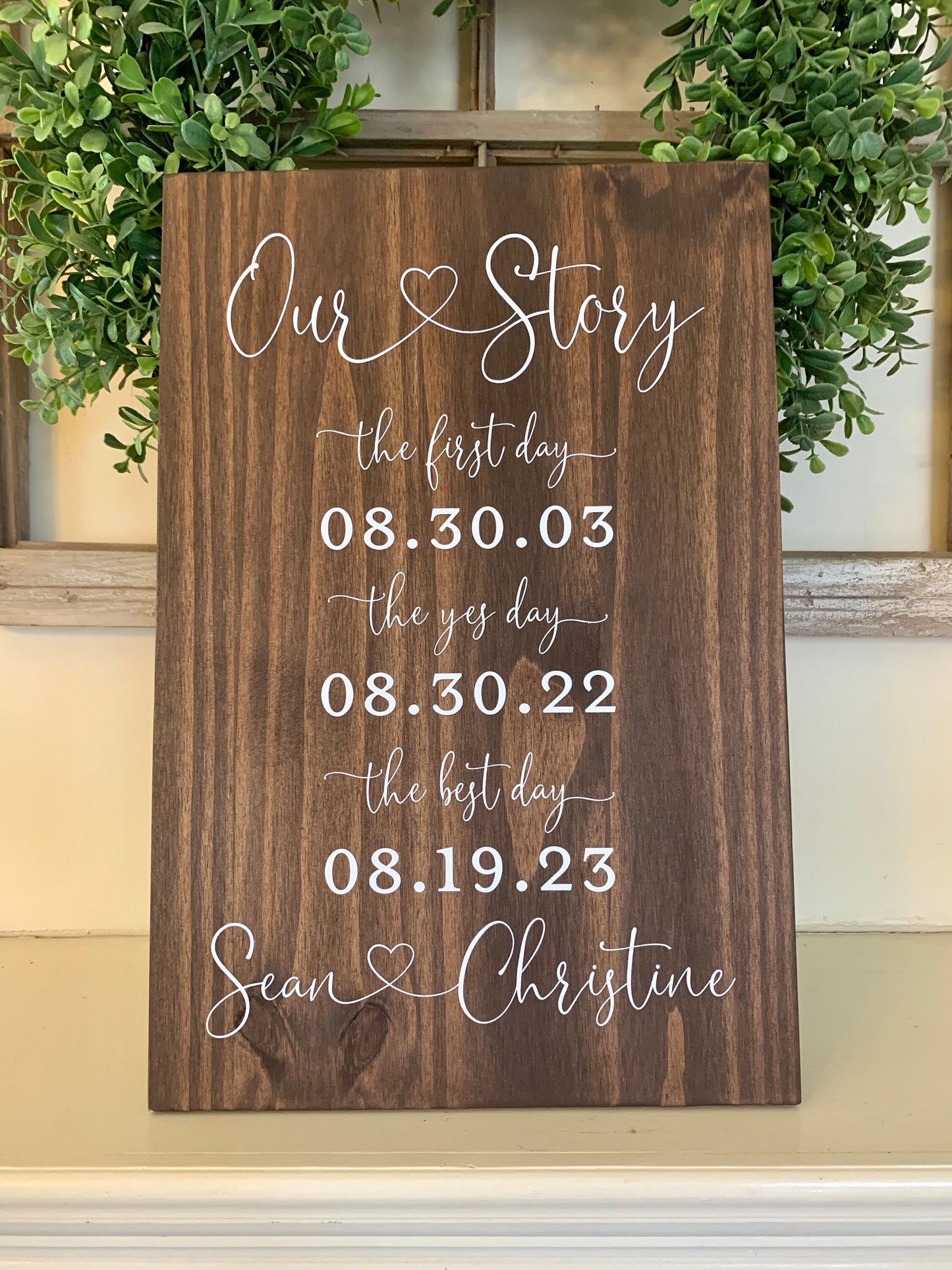 First Day Best Day Yes Day Sign, Bridal Shower Gift, Wedding Keepsake