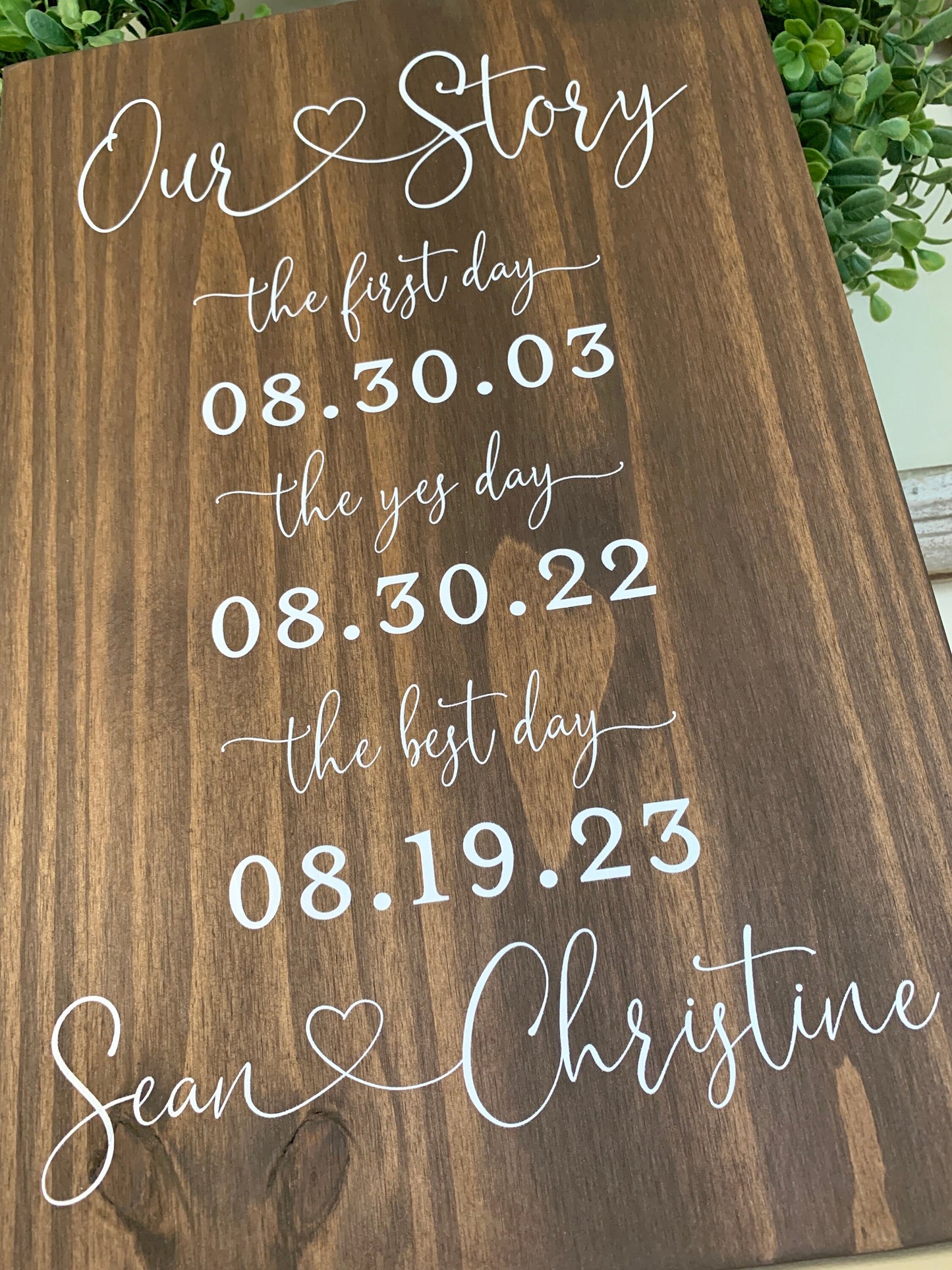 First Day Best Day Yes Day Sign, Bridal Shower Gift, Wedding Keepsake