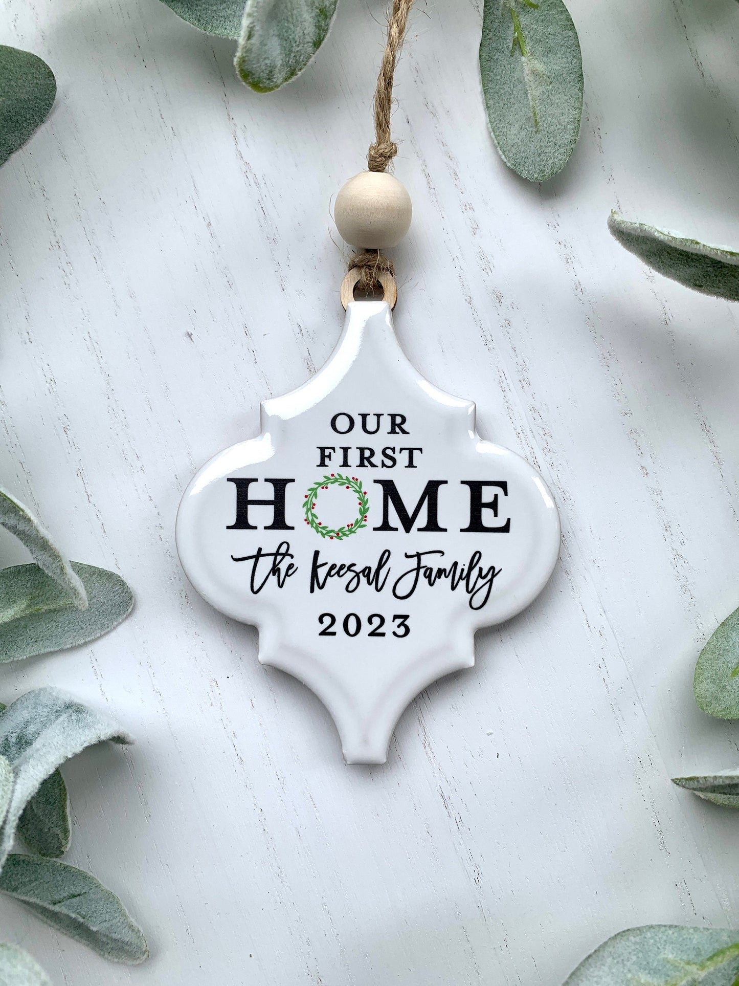 Personalized Christmas Ornament, Our First Home, Housewarming Gift, Closing Gift