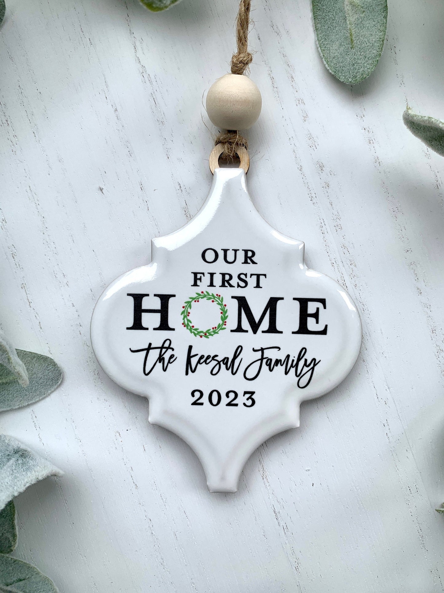 Personalized Christmas Ornament, Our First Home, Housewarming Gift, Closing Gift