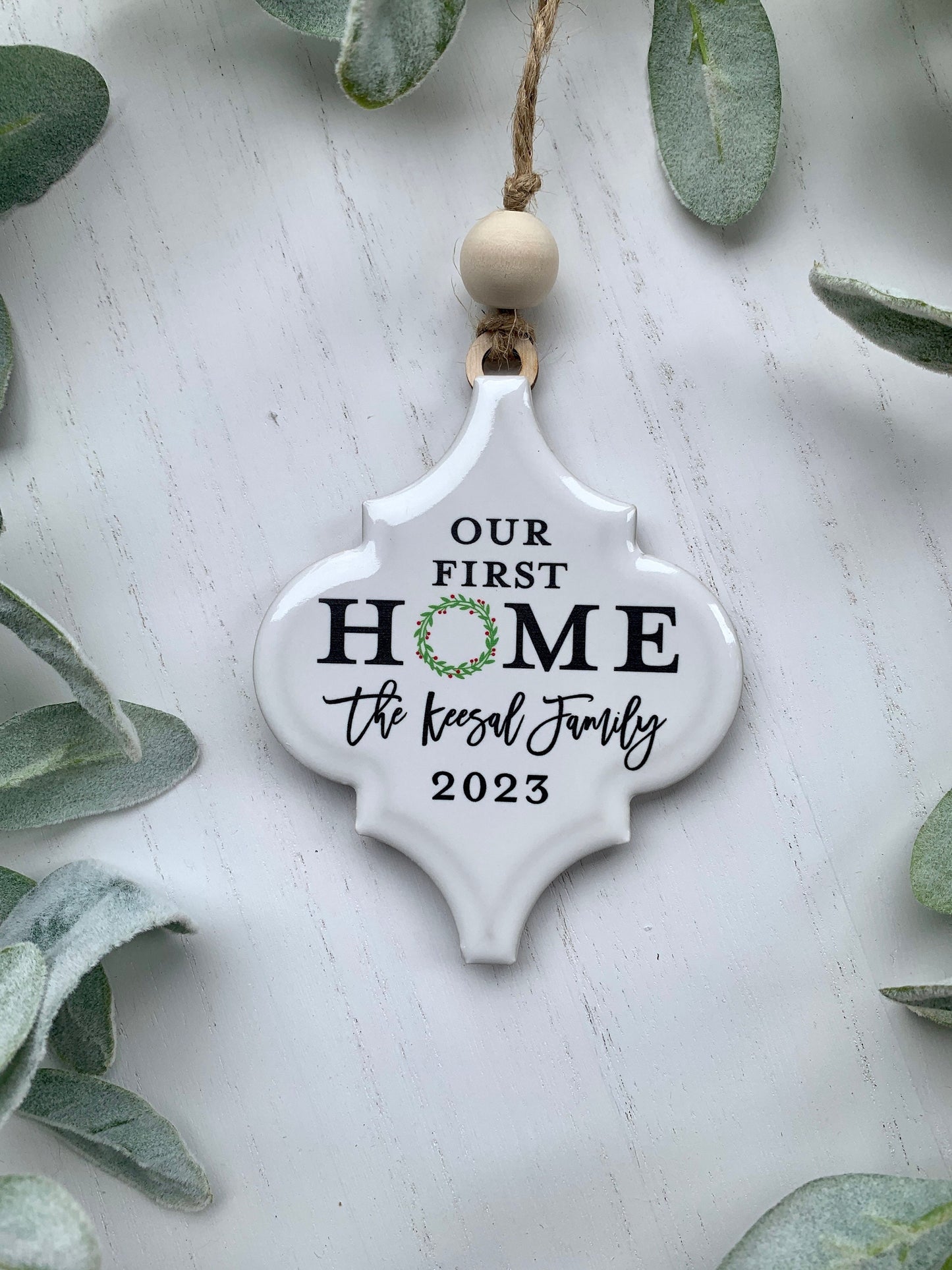 Personalized Christmas Ornament, Our First Home, Housewarming Gift, Closing Gift