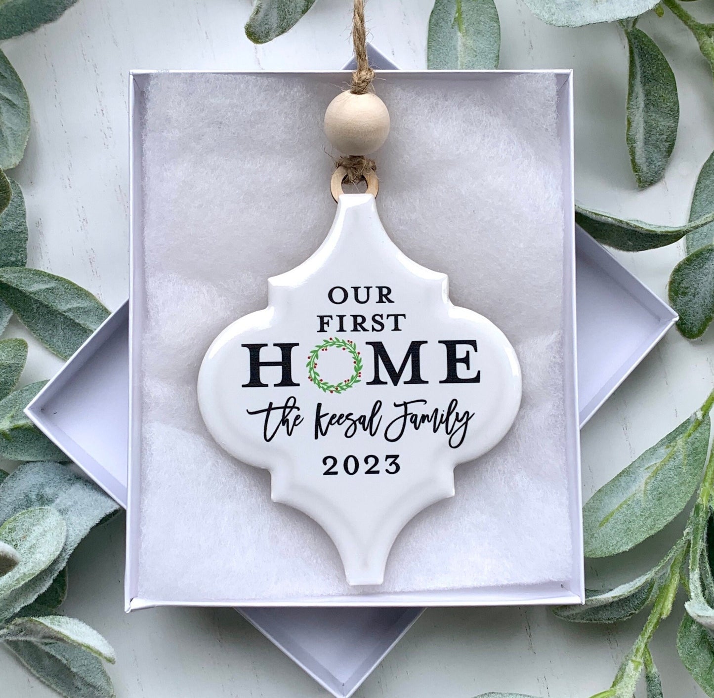 Personalized Christmas Ornament, Our First Home, Housewarming Gift, Closing Gift