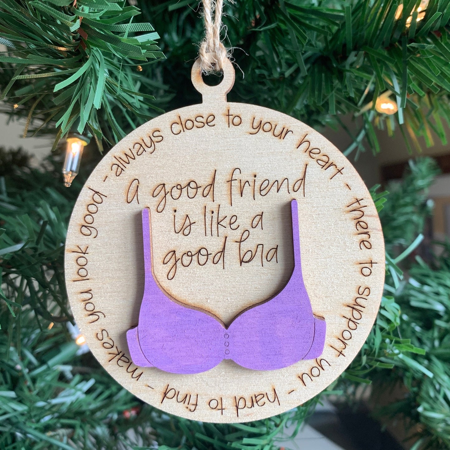 A Good Friend is like a Good Bra Ornament, Friend Gift