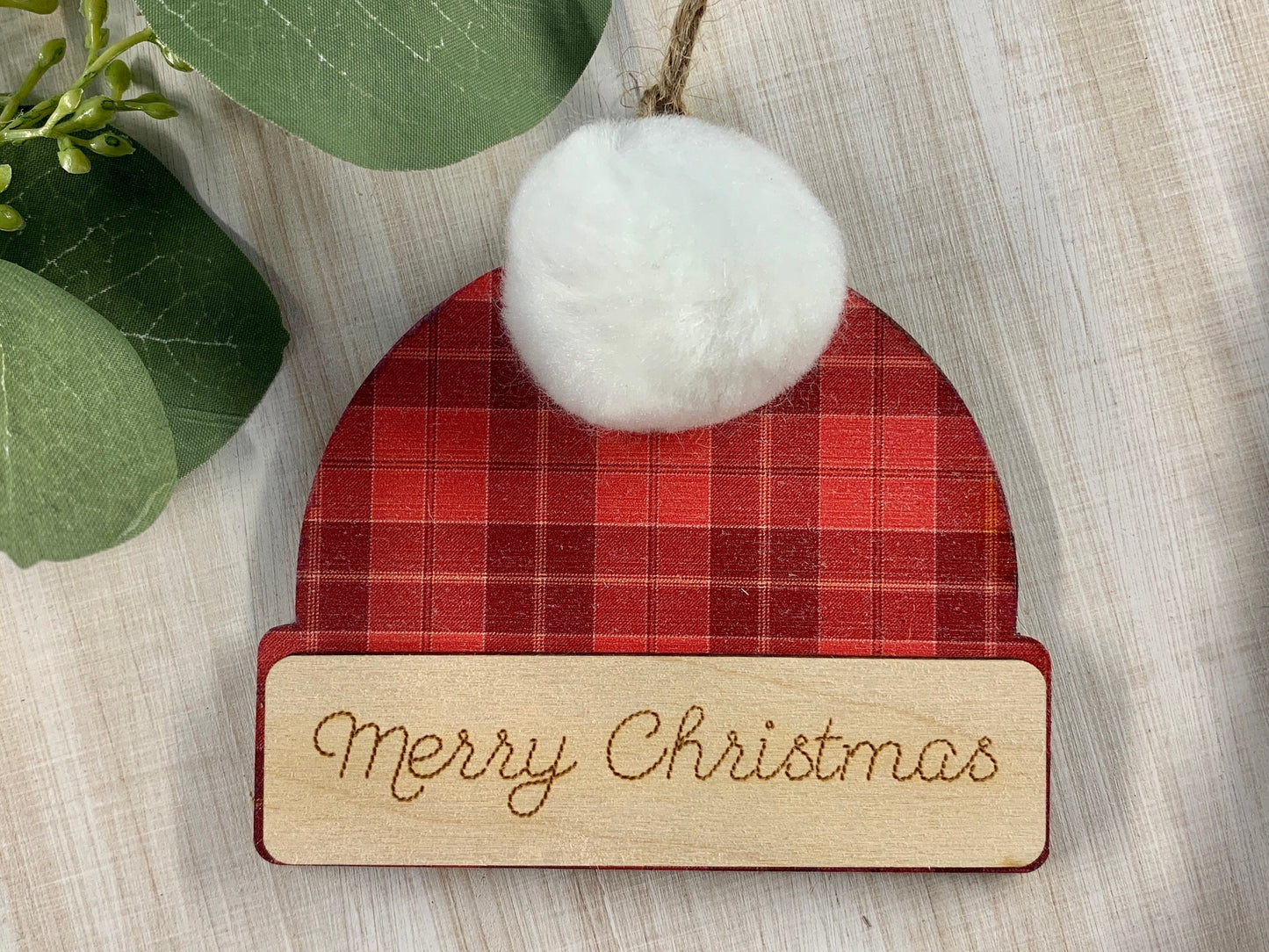 Personalized Beanie Hat Ornament, Ornament Exchange, Ornament for kids