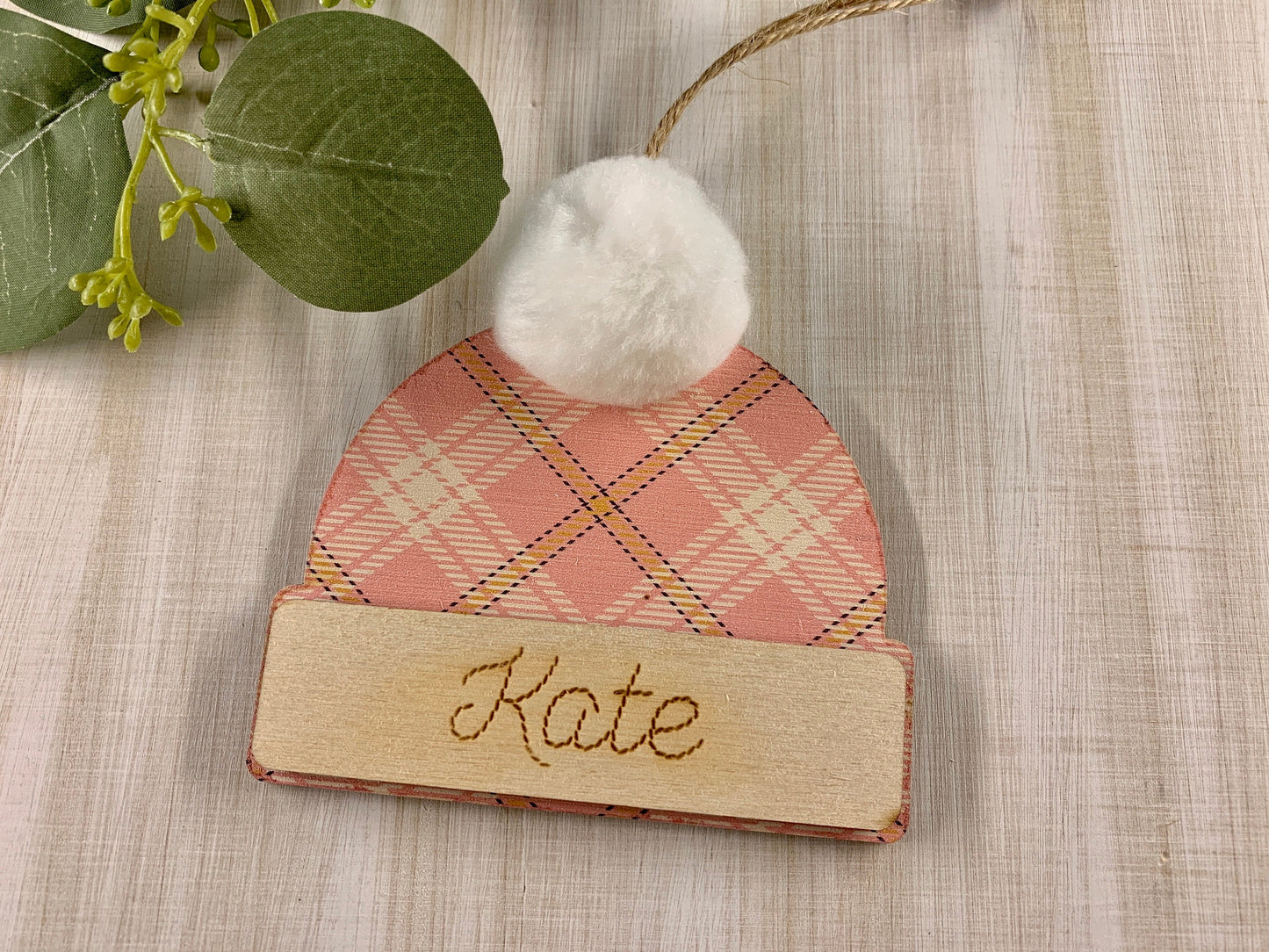 Personalized Beanie Hat Ornament, Ornament Exchange, Ornament for kids