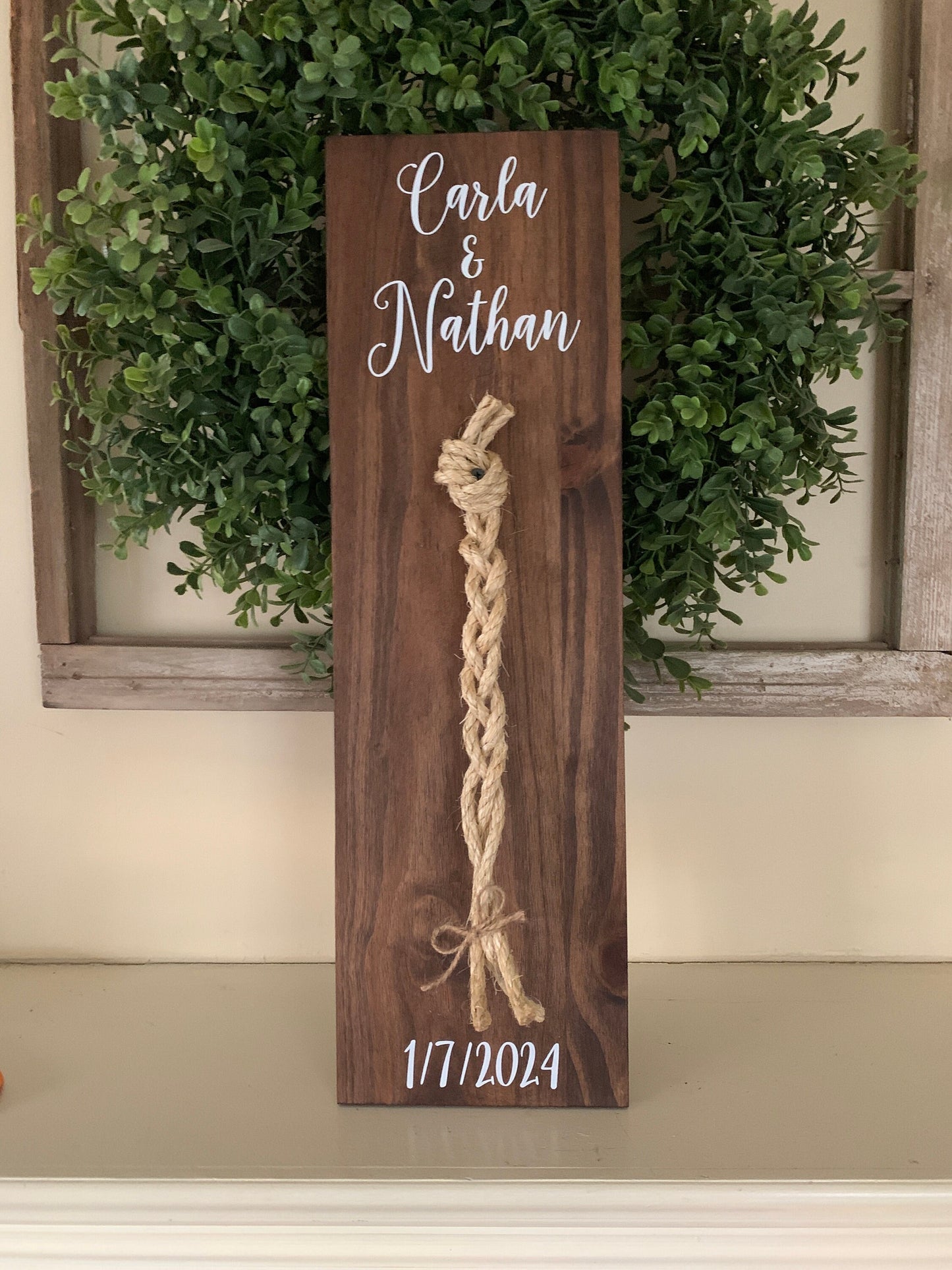 A Cord Of Three Strands Wedding Sign, Rustic Wedding Gift