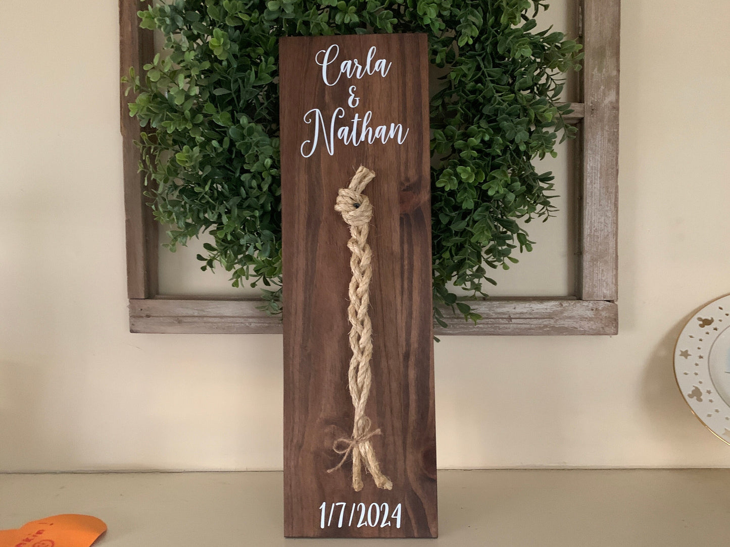 A Cord Of Three Strands Wedding Sign, Rustic Wedding Gift