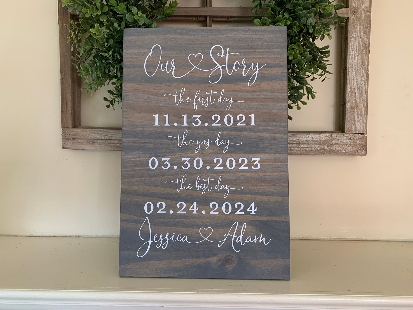 First Day Best Day Yes Day Sign, Bridal Shower Gift, Wedding Keepsake