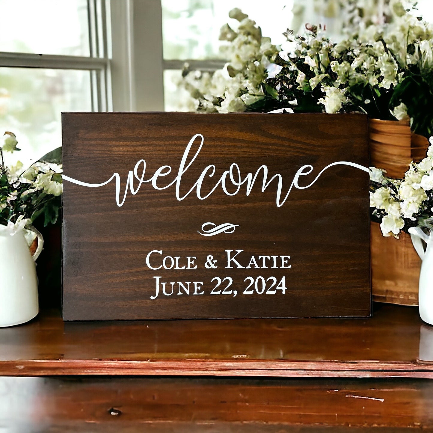 Wedding Welcome Sign, Personalized Wood Sign, Rustic Wedding Decor